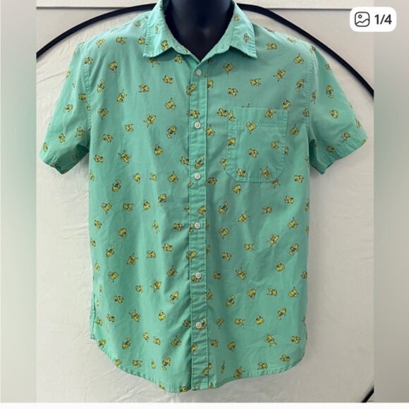 Pokemon Pikachu Aqua Button Down Shirt - Picture 3 of 3